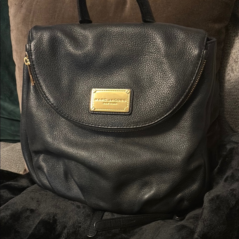 Marc Jacobs Black and Gold Backpack